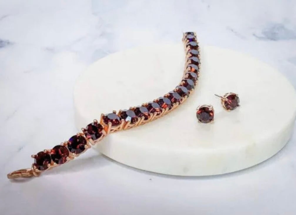 Park Lane Burgundy Impression Bracelet & Earrings! Both BNIB!! Retired Pieces!!