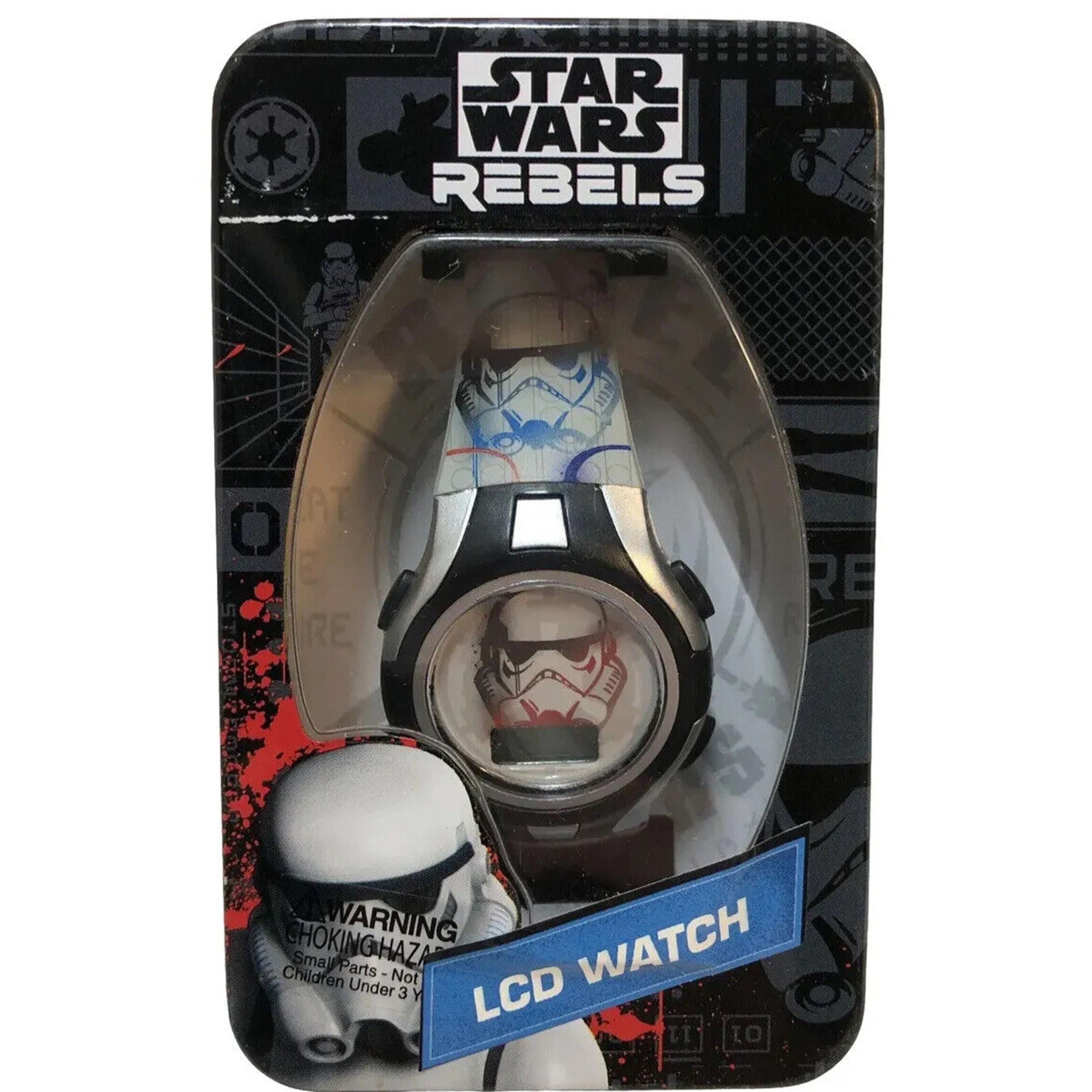 Star Wars Watch LCD Stormtrooper White with Rainbow Colors by MZ Berger Co