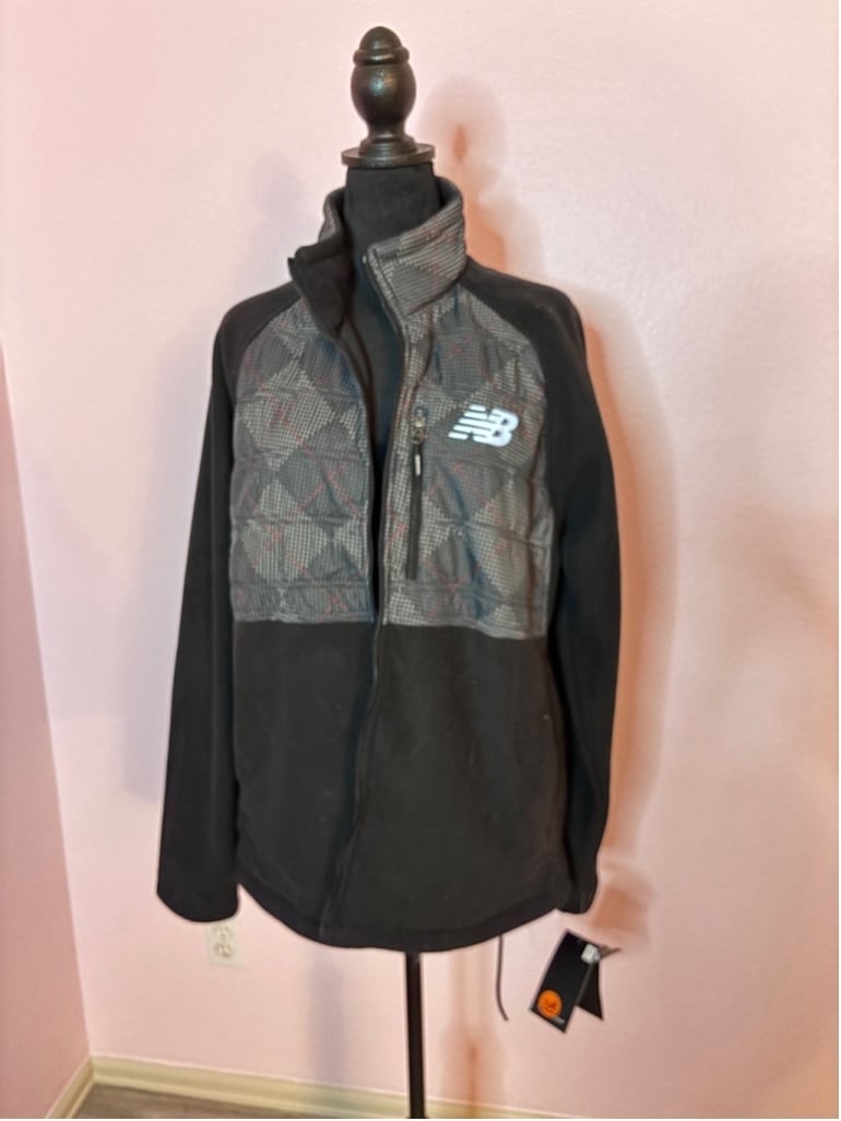 Men's New Balance Fleece Jacket L Black Gray