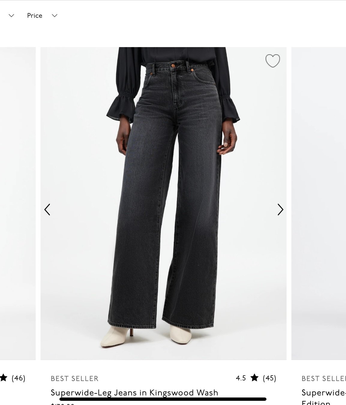 superwide leg jeans in kingswood wash