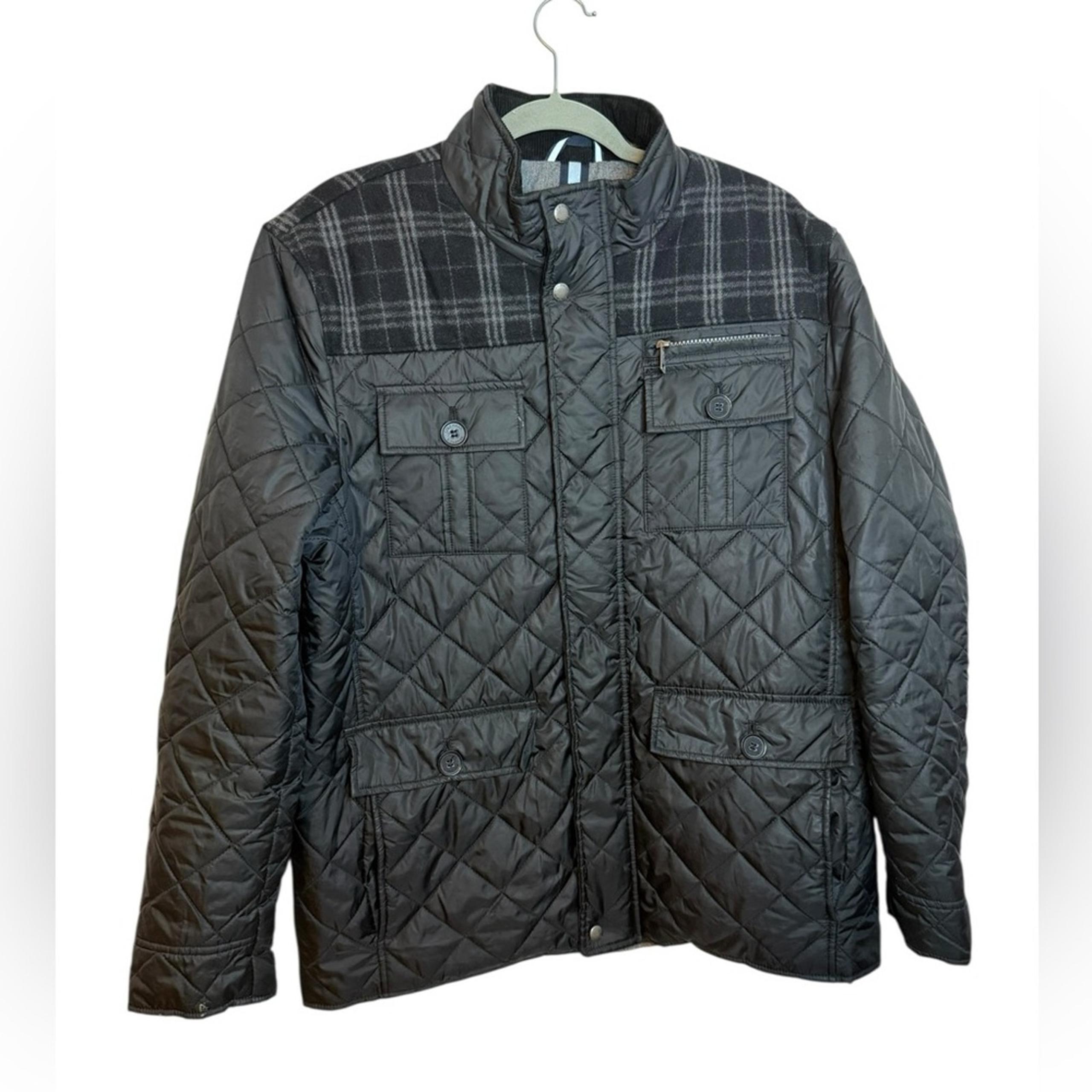 Cole Haan Plaid Wool Quilted Essential Jacket