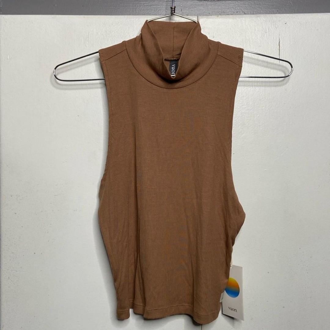 Vuori women Cove Funnel Neck Tank Cafe Brown Size XL NWT Style VW1113