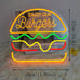1pc USB Powered Hamburger Neon Light, Acrylic Fast Food Wall Neon Sign,