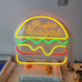 1pc USB Powered Hamburger Neon Light, Acrylic Fast Food Wall Neon Sign,