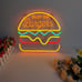 1pc USB Powered Hamburger Neon Light, Acrylic Fast Food Wall Neon Sign,