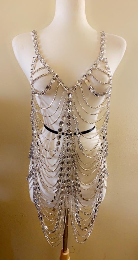 Shiny Sexy Top Rhinestone Bodysuit Lingerie