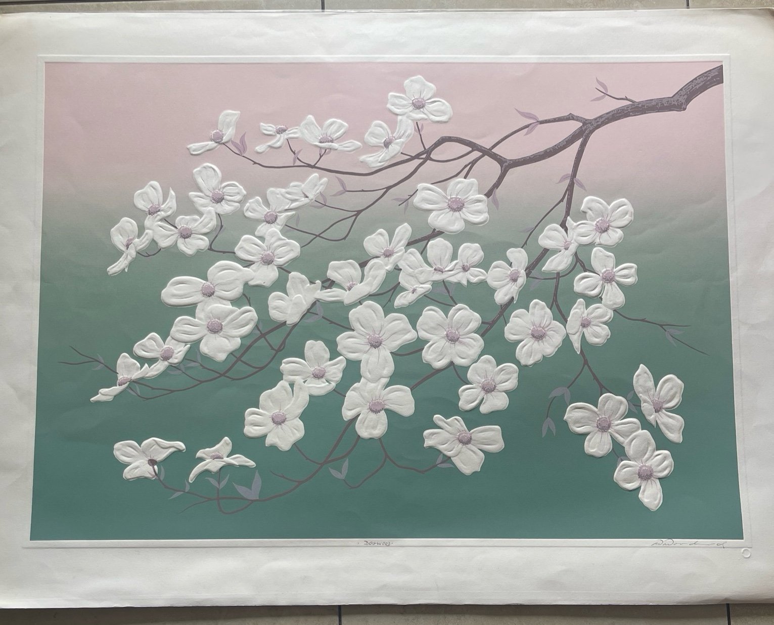 W. Woodard Signed Serigraph “Dog Wood”