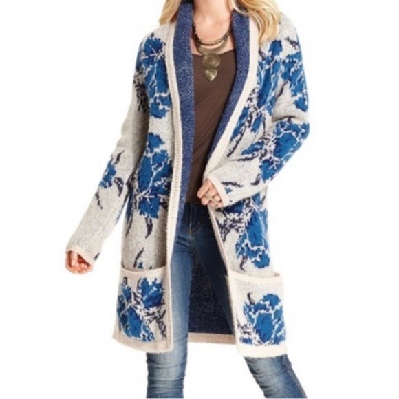 FREE PEOPLE Flower Power Duster Cardigan M