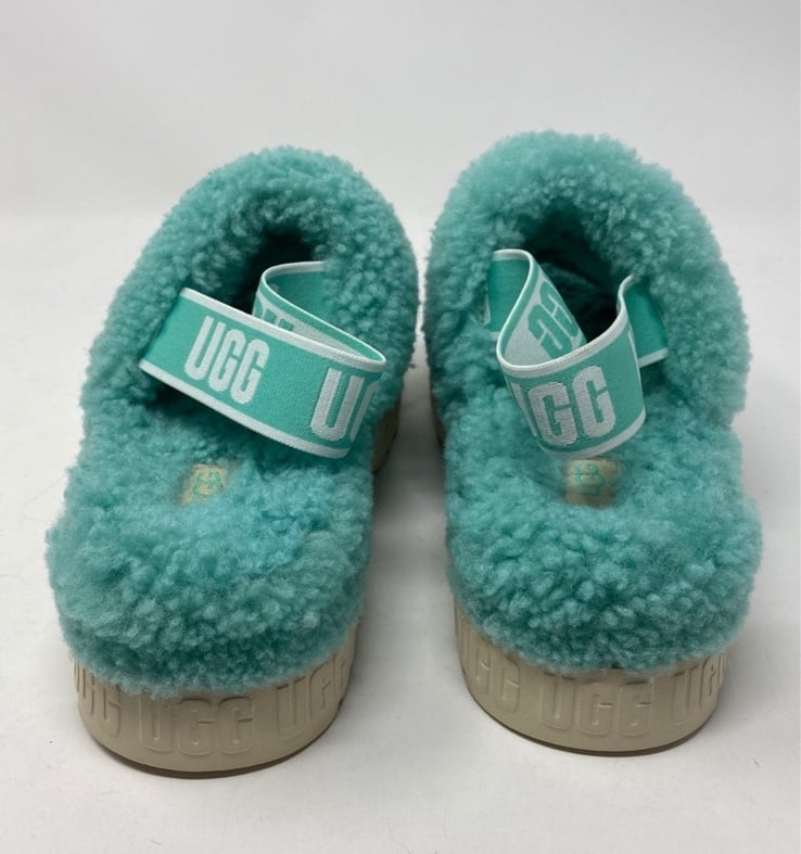 UGG OH FLUFFITA Teal Treadlite Size 7 Slides Slippers