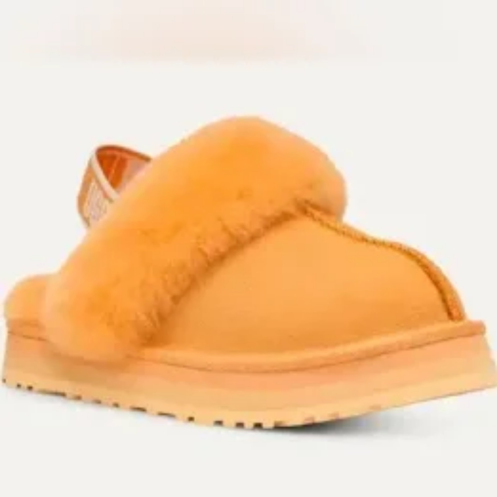 NEW UGG AUSTRALIA FUNKETTE PAPAYA COLOR PLATFORM STRAPPED MULES