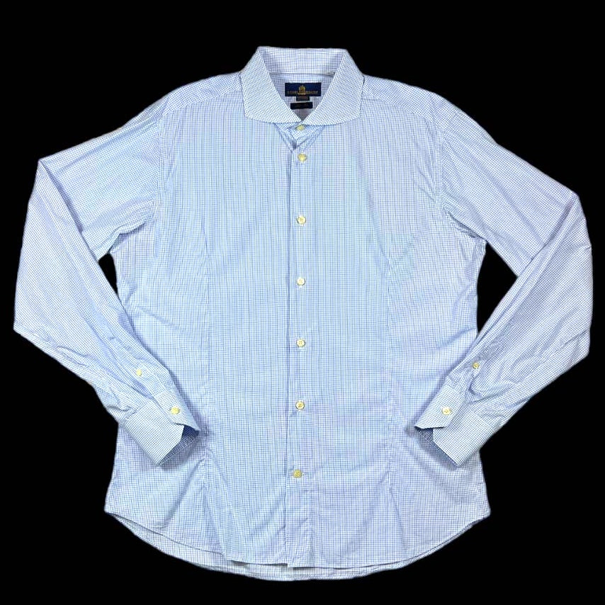EREDI PISANO Blue/White Dress Shirt Size 18/IT 45