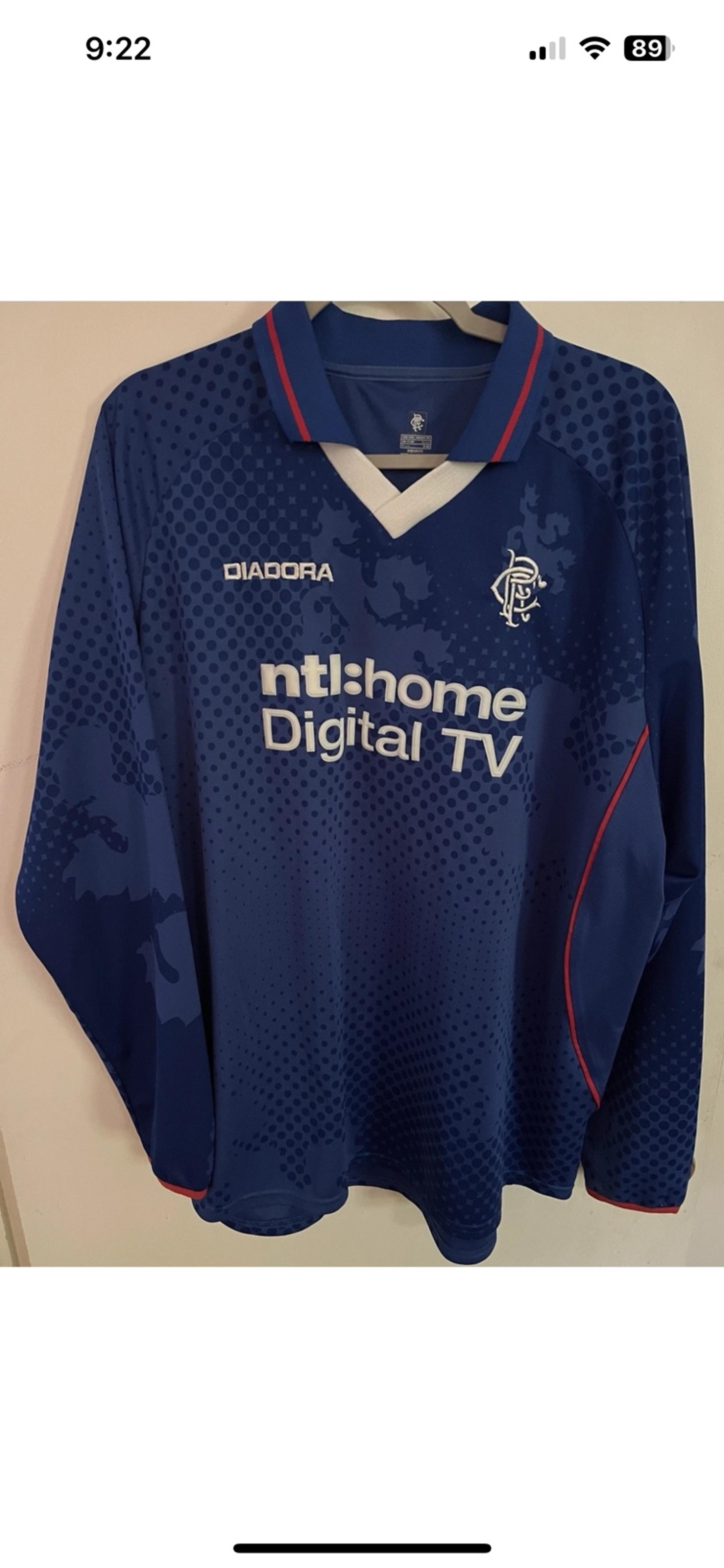 Diadora Rangers Soccer Jersey Trikot 2XL Maillot Maglia Scotland