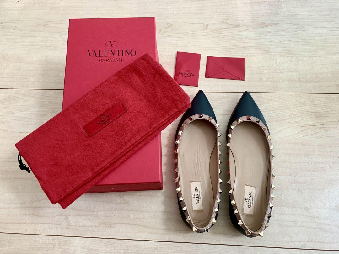 VALENTINO Studded Black Flat Shoes
