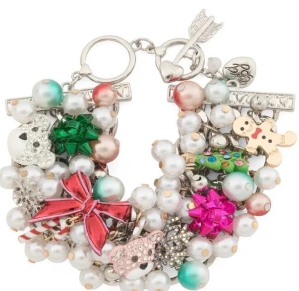 Betsey Johnson Christmas Tree Holiday Bracelet Candy Cane Gingerbread Man