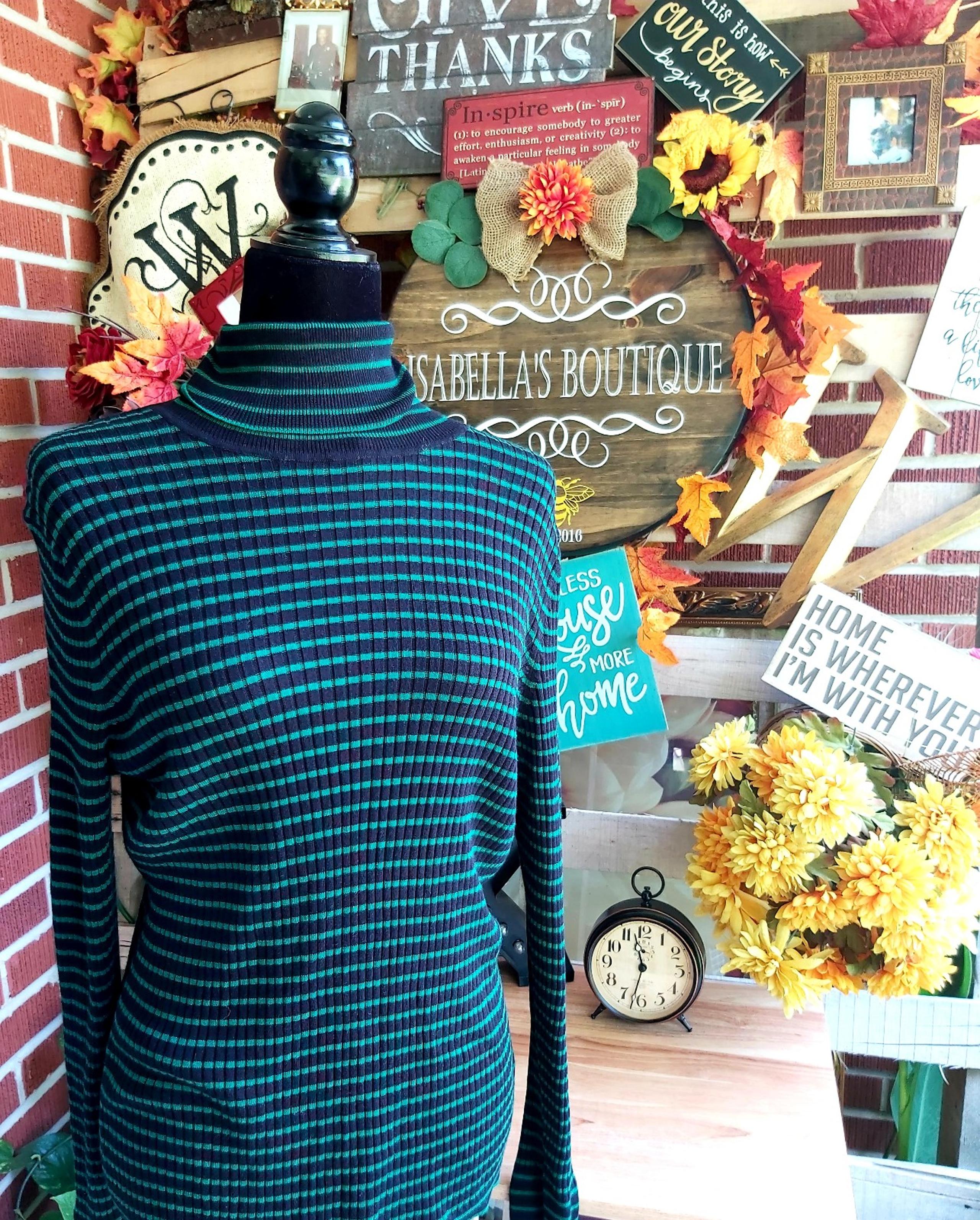 Talbots Striped Turtleneck