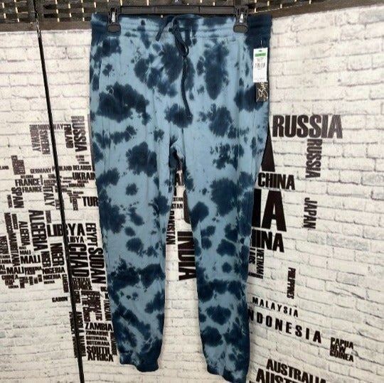 Supplies by Union Bay L Blue Tie-Dye Drawstring Waist Pockets Jogger Pants