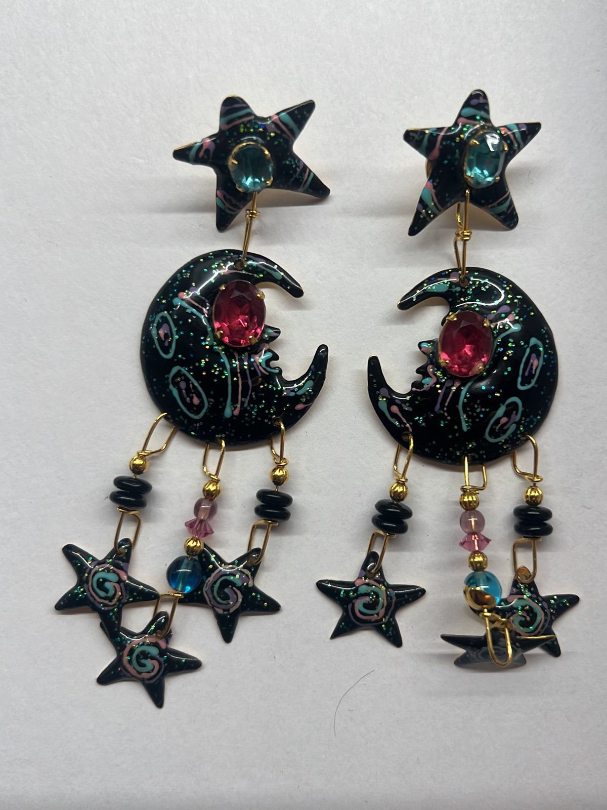Lunch at the Ritz celestial stars, moon earrings