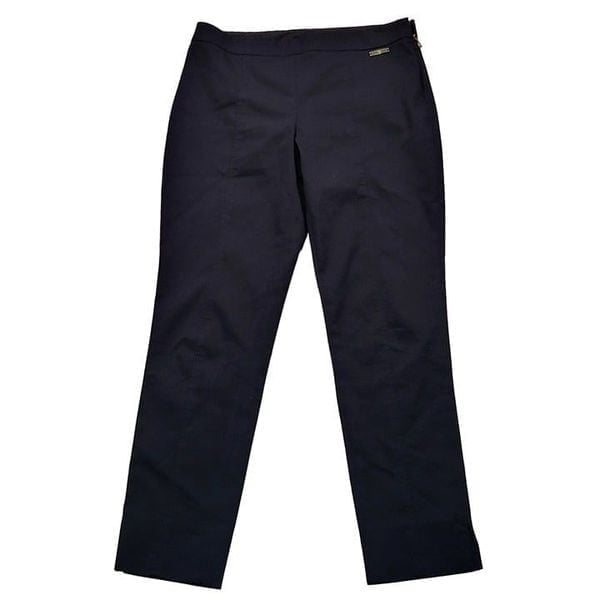Tory Burch Pants Women Sz 4 Ankle Navy Blue Side Zip Designer Workwear