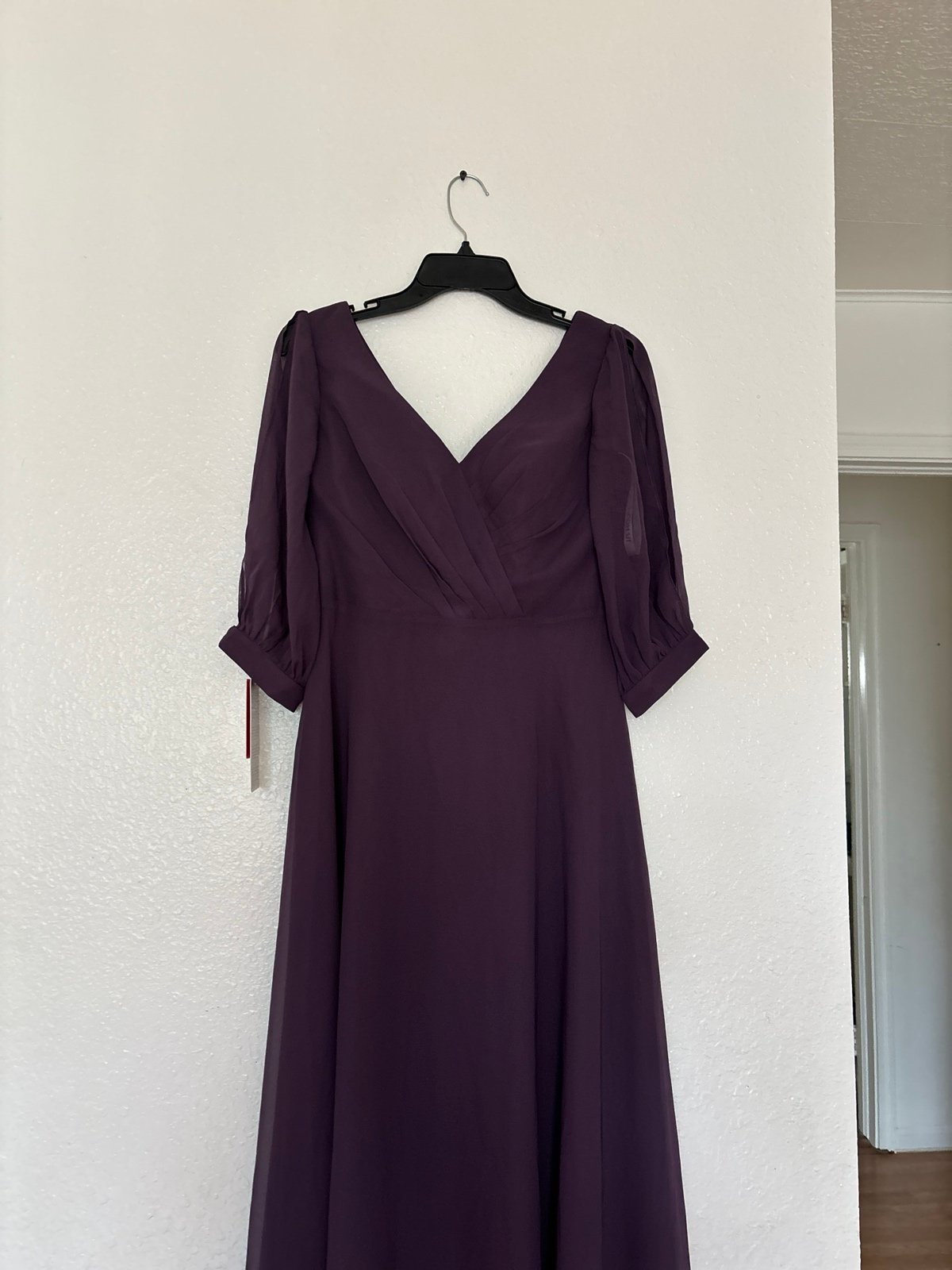 jjs house A-line V-Neck Floor-Length Chiffon Bridesmaid Dress With Ruffle #25586