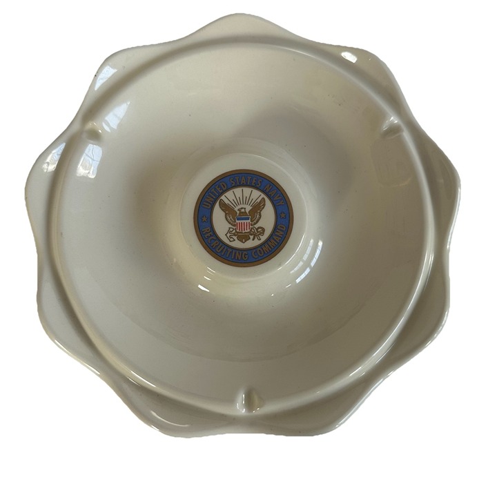 Vintage The United States Navy Recruiting Command Ceramic Ashtray Memorabilia