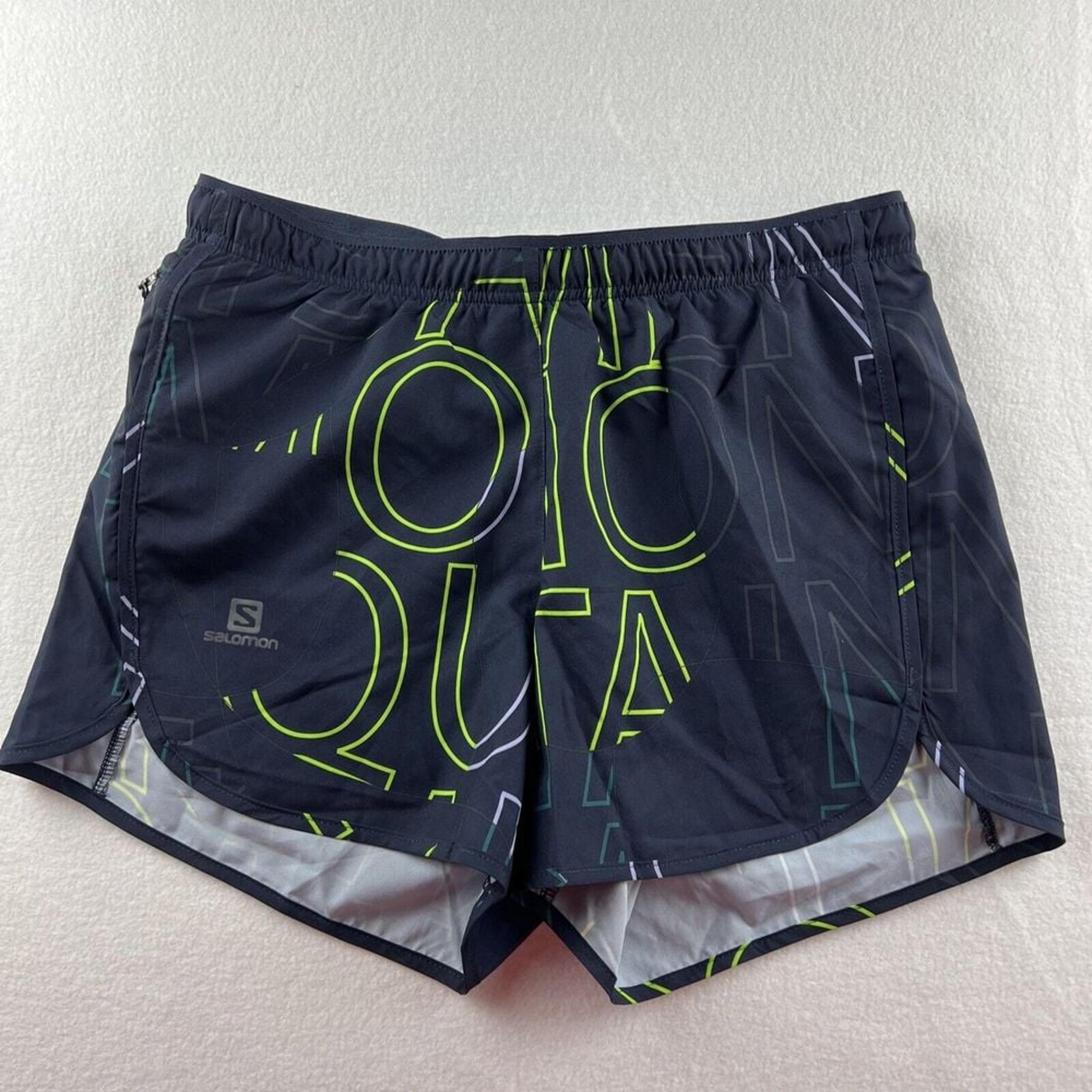 Salomon Athletic Built In Brief Blue Design Shorts Women's Small