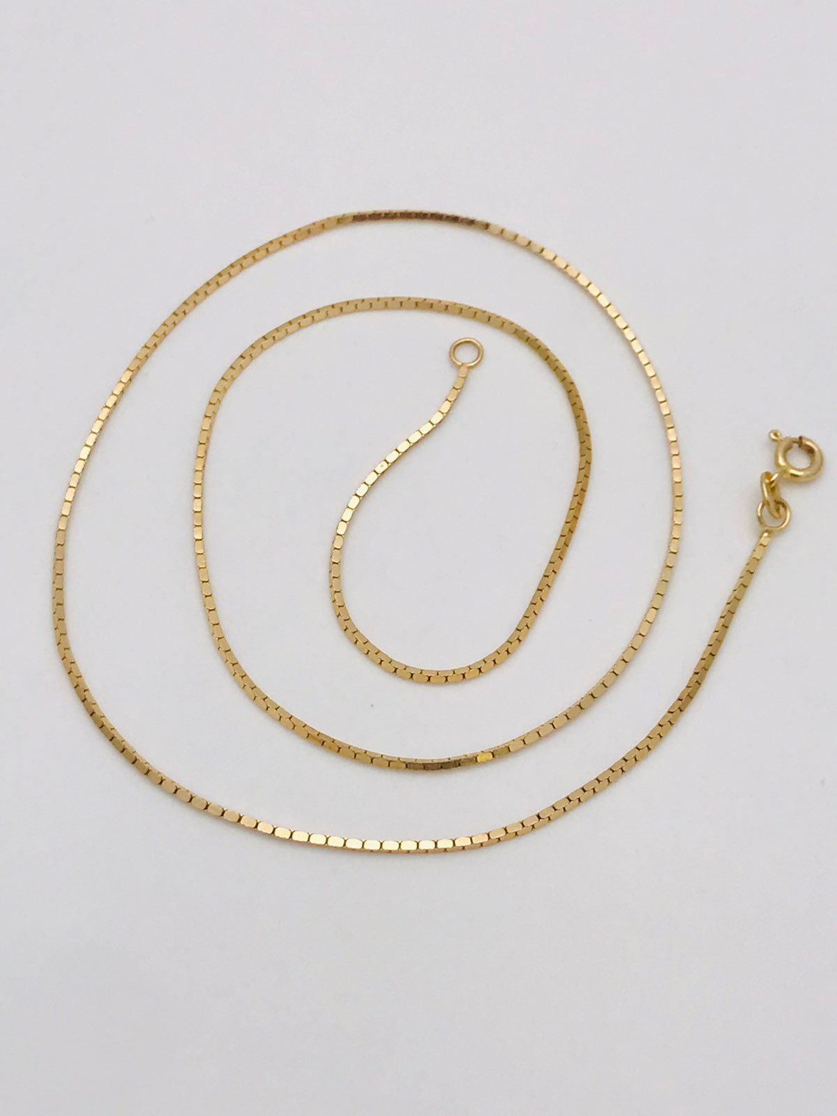 14kt Italy Yellow Gold Fancy Box Chain 18
