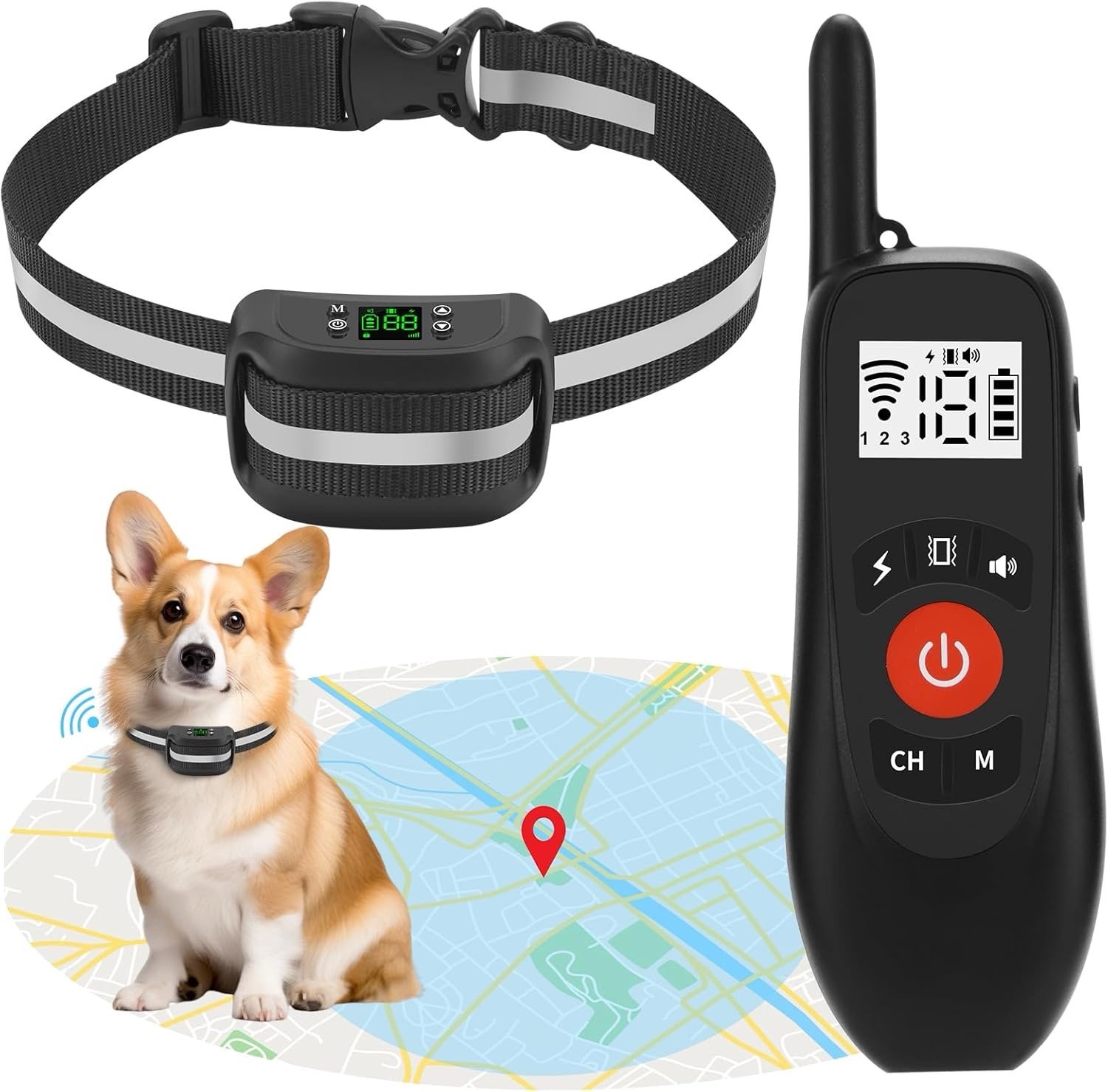 2-in-1 GPS Wireless Dog Fence & Remote Training Collar