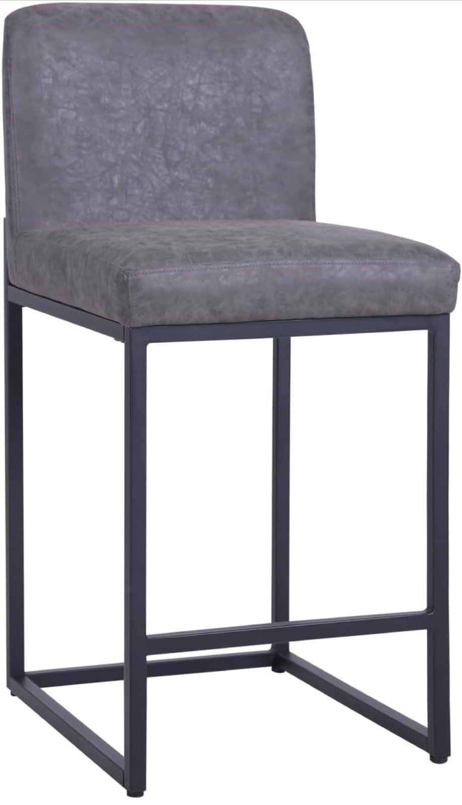 Counter Height Bar Stool Leather Kitchen Counter Barstools, Grey Bar Stool with
