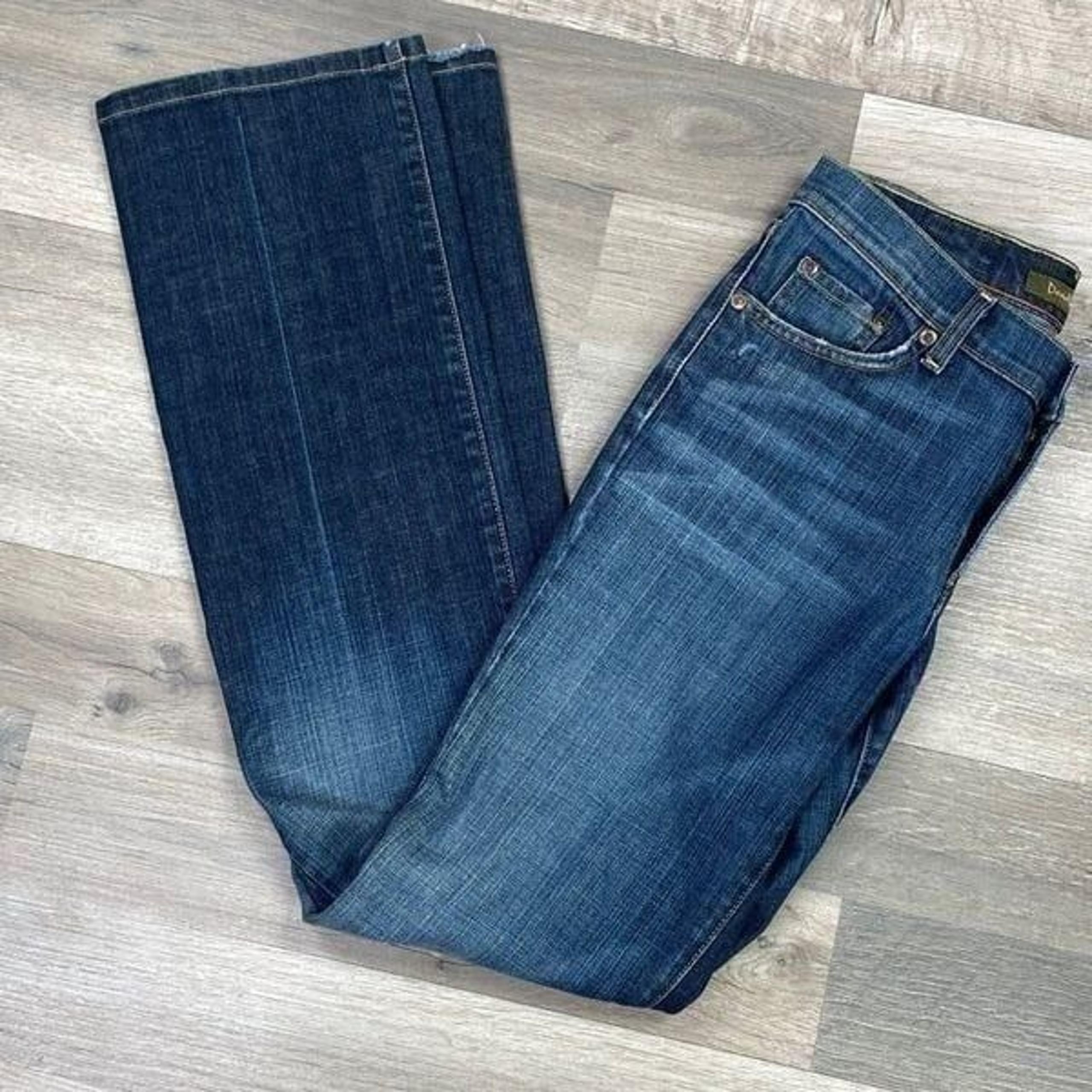 David Kahn Lauren Mid Rise Bootcut Jeans  Blue Fade 4