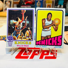 WILLIS REED 2 CARD 1970'S TOPPS VINTAGE BASKETBALL LOT! NEW YORK KNICKS