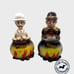 Vintage Stanley and Livingston in Cannibal Pots Shakers