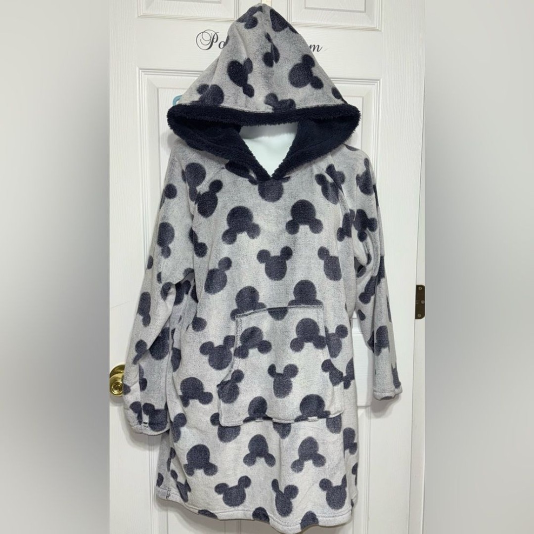 Disney Mickey Mouse Fleece Lounge Hoodie Robe Sleepwear Front Pocket Size XL