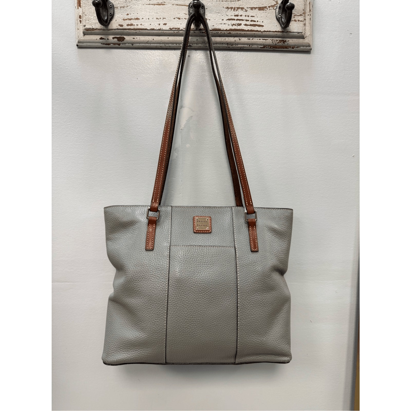 Vintage Dooney & Bourke Pebbled Leather Lexington Shoulder Bag Bone White