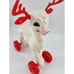 Vintage Empire White Reindeer Pull Toy Blow Mold