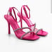 NIB Mango Fuchsia Pink Crystal Embellished Heels Size 7.5