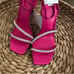 NIB Mango Fuchsia Pink Crystal Embellished Heels Size 7.5