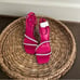 NIB Mango Fuchsia Pink Crystal Embellished Heels Size 7.5
