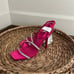 NIB Mango Fuchsia Pink Crystal Embellished Heels Size 7.5