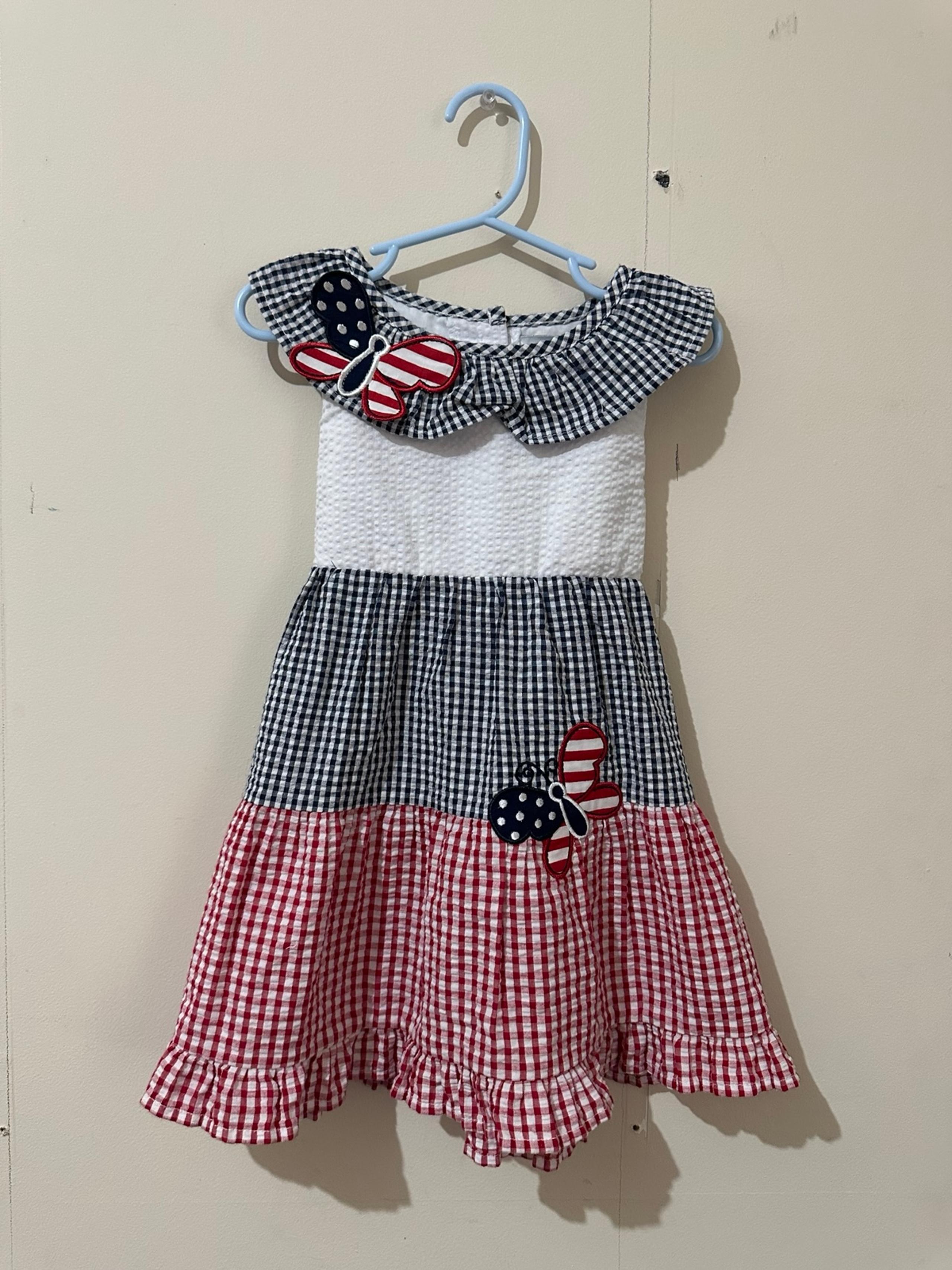 Emily Rose 3T Multicolor Seersucker Butterfly Accent Sleeveless Sundress