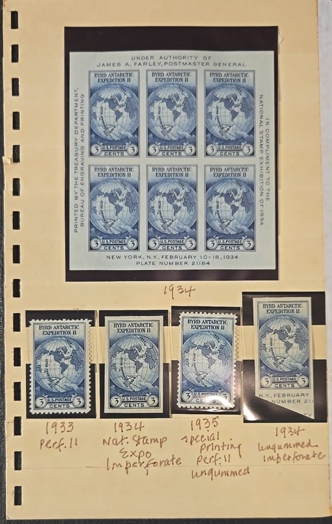 Byrd antarctic expedition ll stamp collection 1933 - 1935
