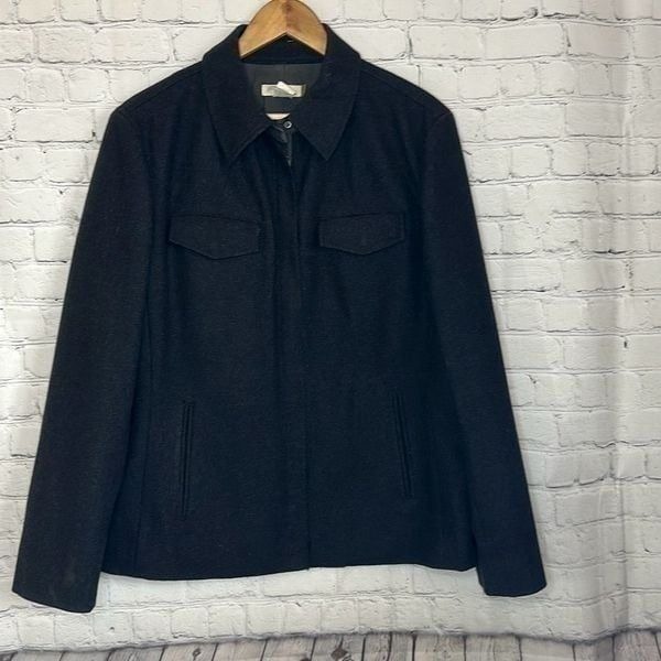 J. Crew Men’s Wool Blend Black Coat Jacket size Large