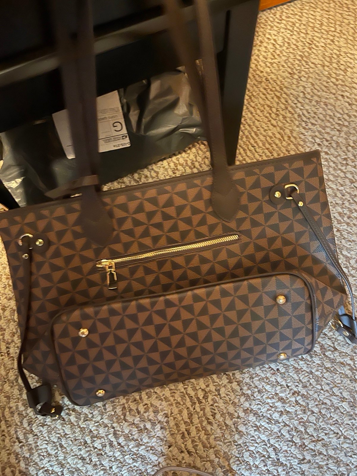 Brown tote bag