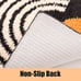 Bathroom Rugs Non-Slip Abstract Bath Rugs Microfiber Black Washable, 16 x24