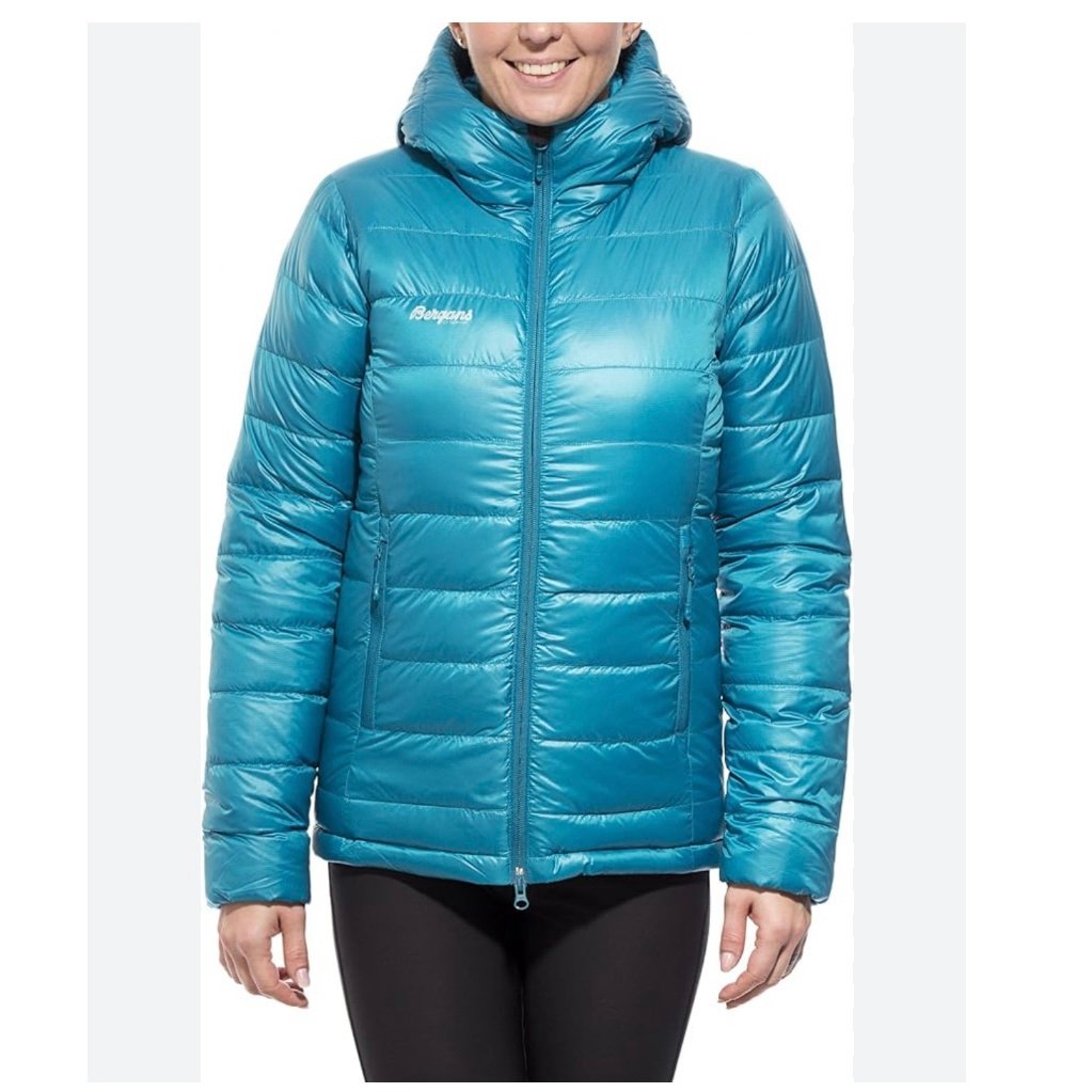 BERGANS OF NORWAY THE CECILIE DOWN LIGHT PUFFER JACKET IN DEEP WATER BLUE SMALL