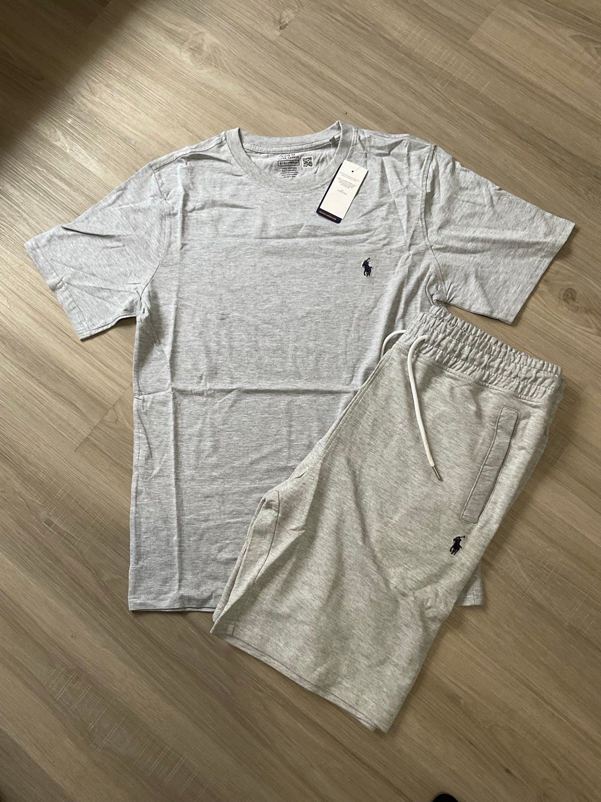Men’s Polo Ralph Lauren Shorts Set-GRAY-SMALL