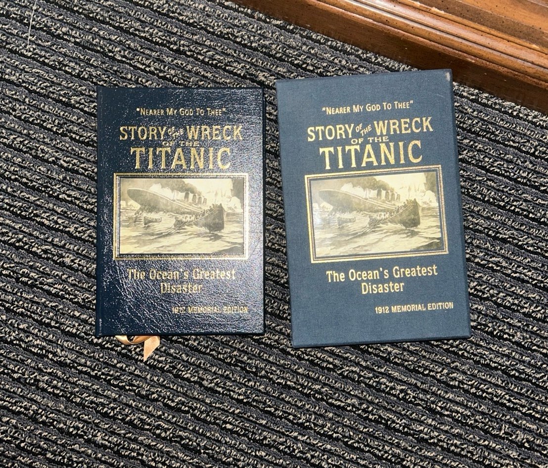 Story of the Wreck Of the Titanic collector’s edition bound in genuine leather!