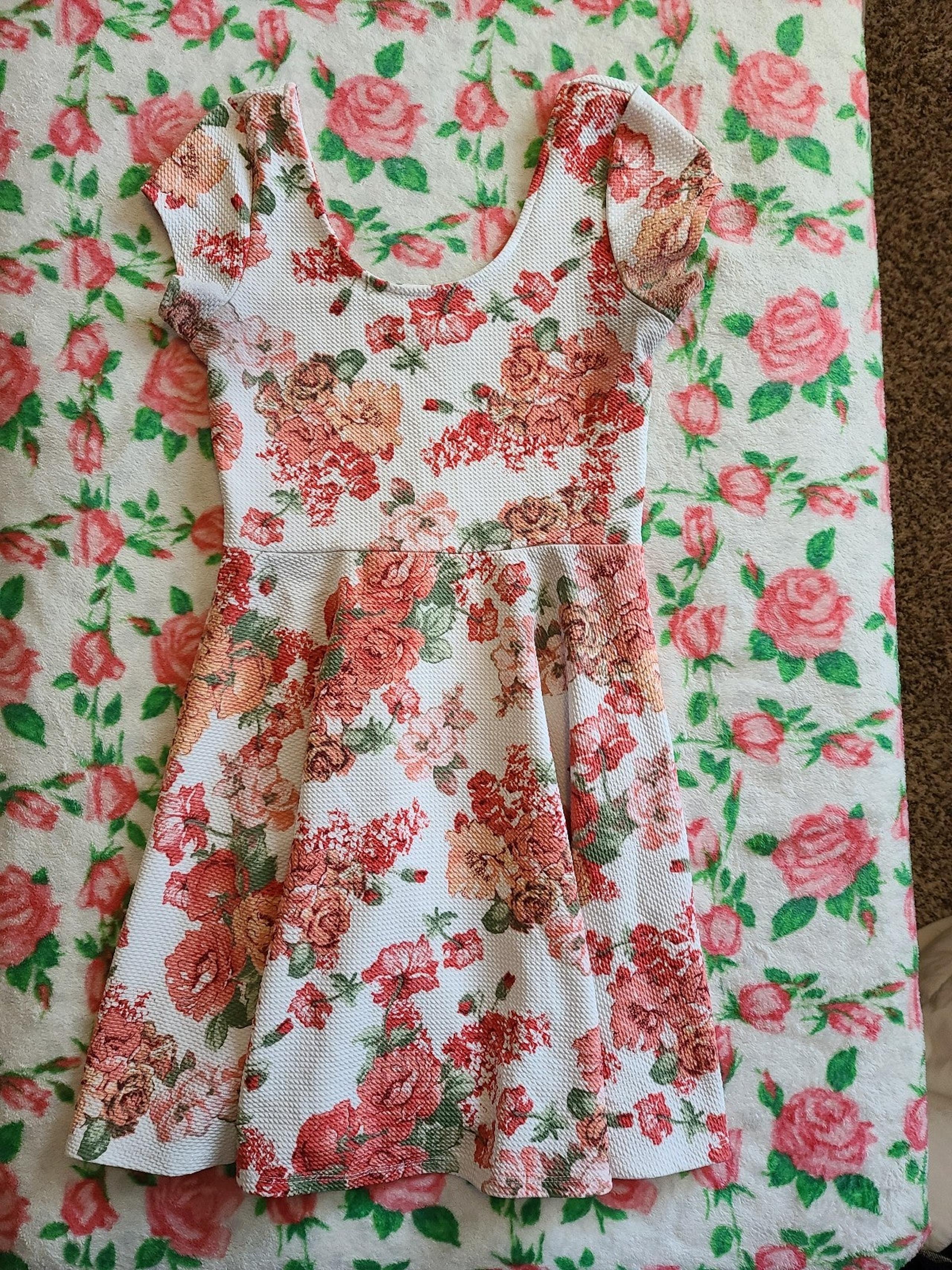 White Floral Skater Dress