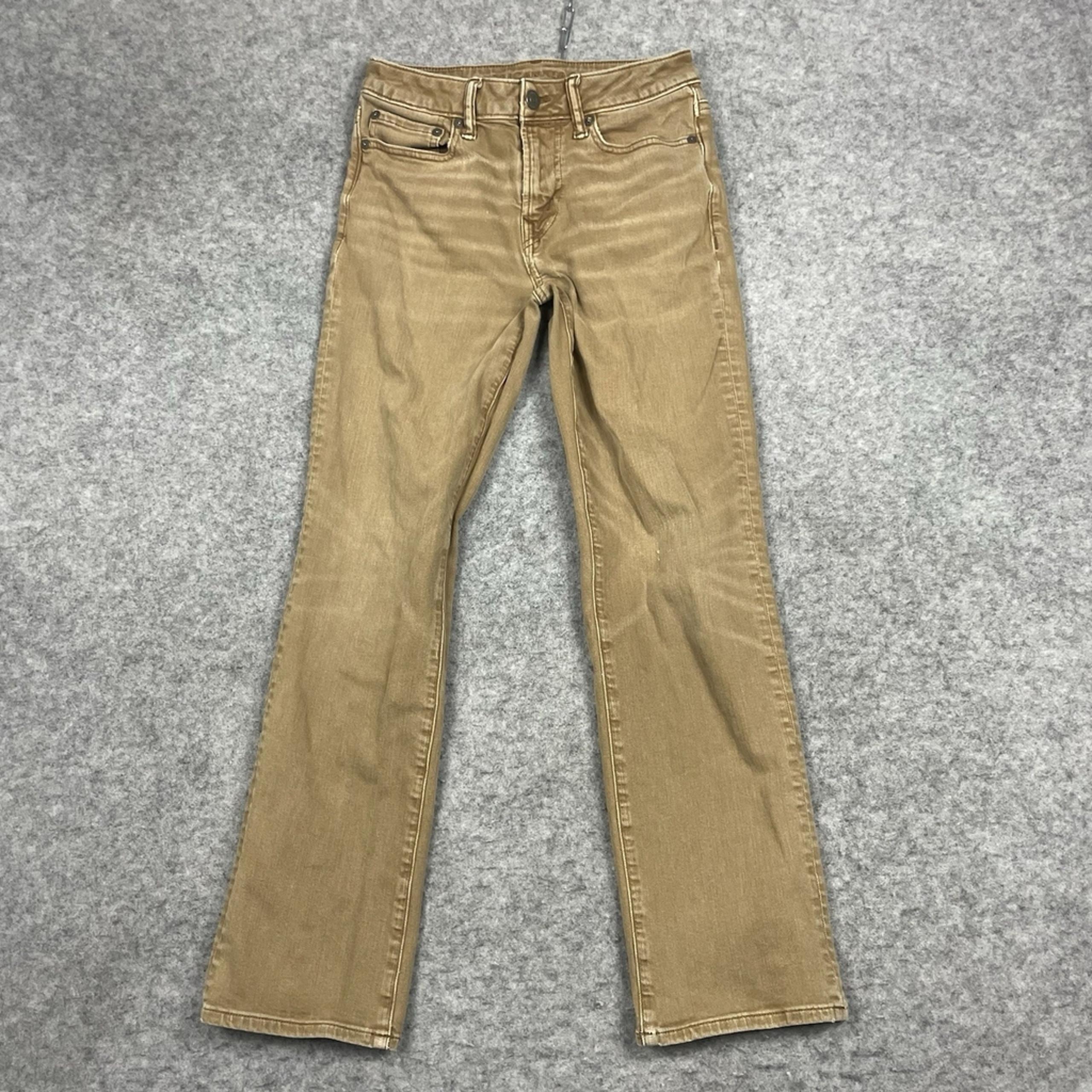 American Eagle Airflex Jeans Mens 26x30 Brown Original Boot Cut Denim