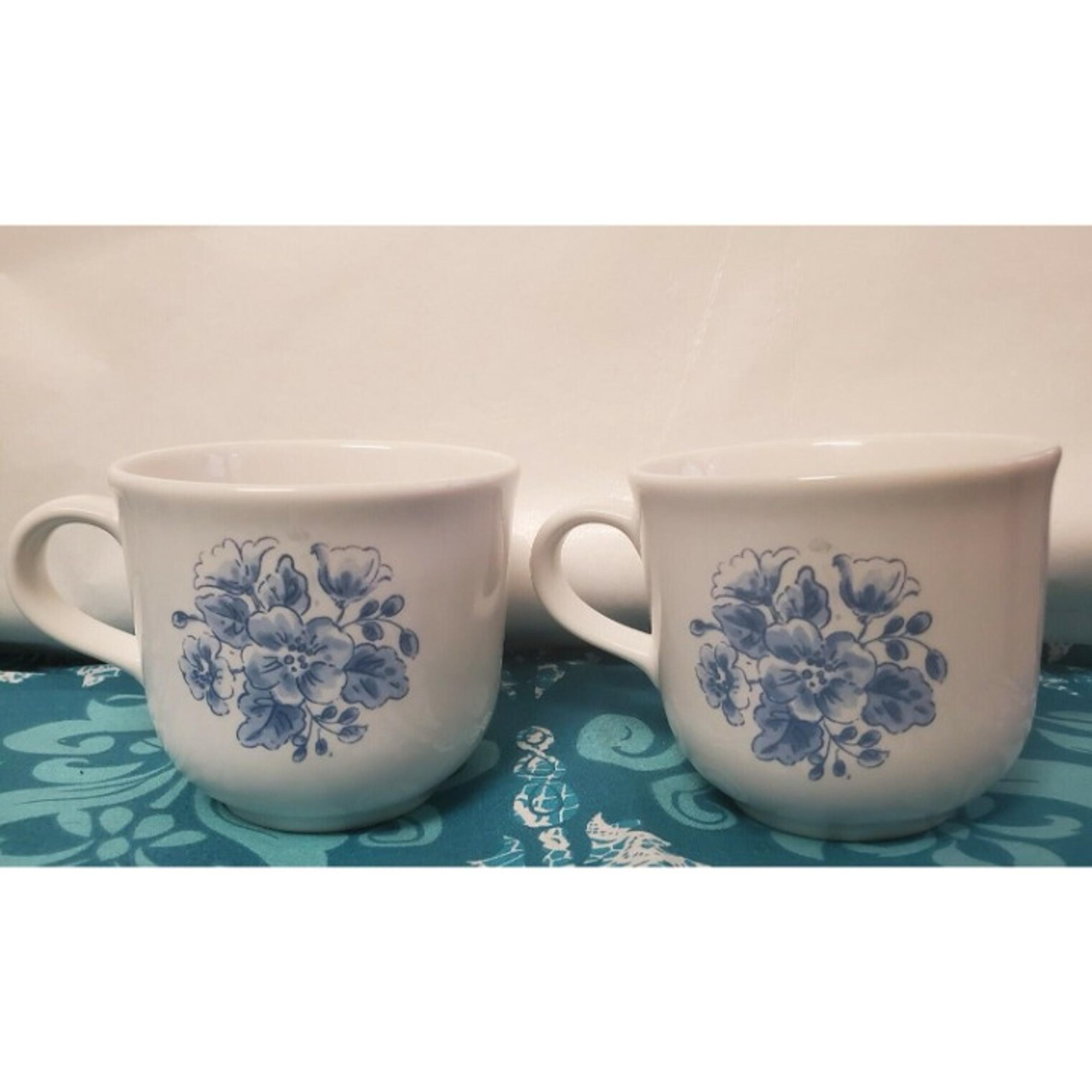 2X Corelle Coordinates Stoneware Blue Floral Coffee/Tea Cups NEW Open Stock