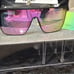 Quay Australia Nightfall 52MM Shield Unisex Sunglasses- Matte Black/Pink
